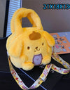 Sanrio Cartoon Plush Shoulder Bags Hello Kitty Kuromi Melody Cute Crossbody Bag Anime Children Handbag