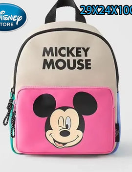 Disney Cartoon Backpack Women's Mickey Mouse Donald Duck Pattern Student School Bag Large Capacity Backpack Girls Shoulder Bag