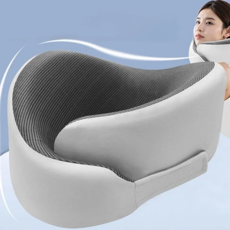 Memory Sponge Neck Pillow Adjustable Size U-shaped Neck Pillows Portable Nap Pillow For Travel Working Cervical Vertebra Protect