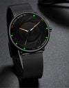 Minimalist Men's Fashion Watches Ultra Thin Stainless Steel Mesh Belt Quartz Wrist Watch Men Casual Leather Clock