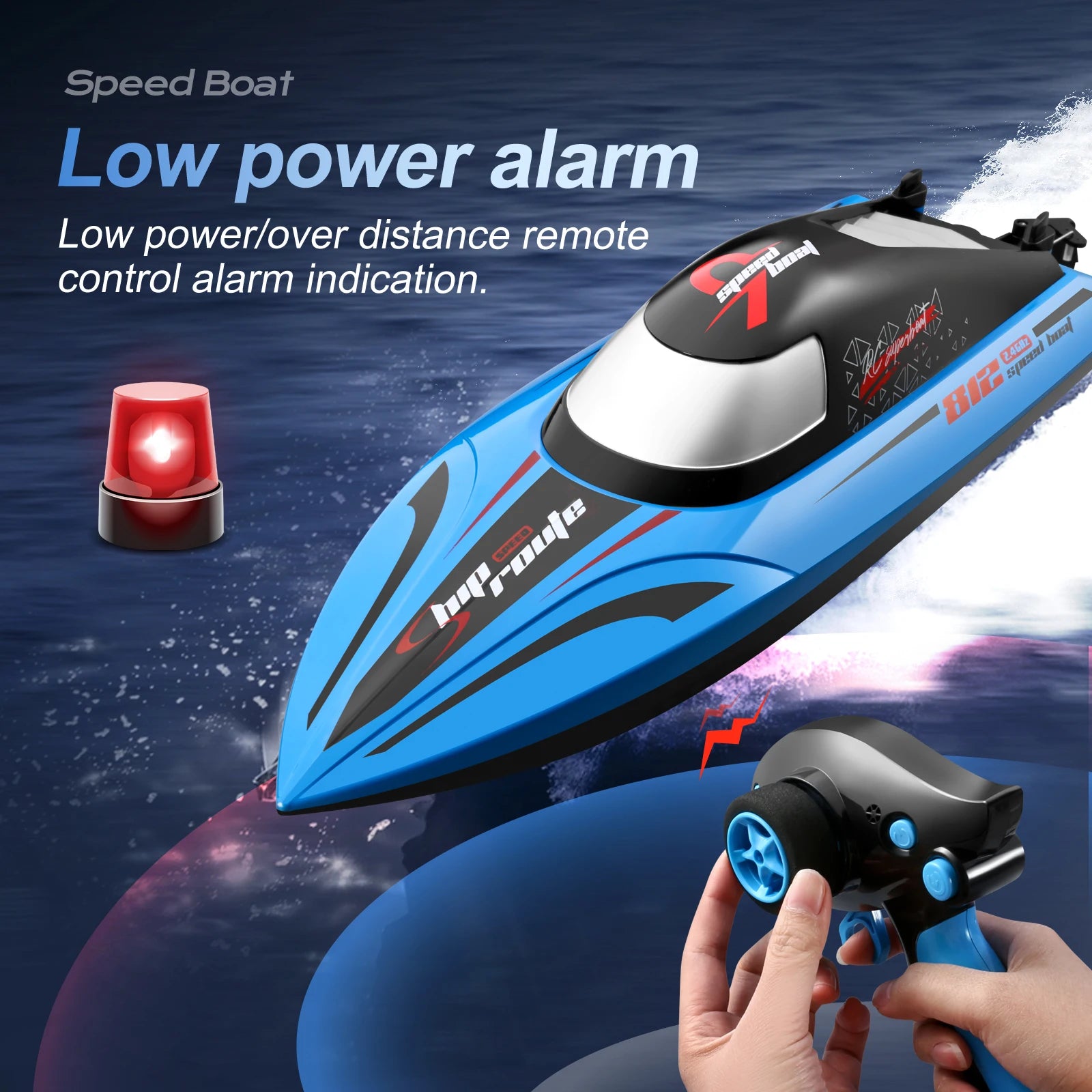 Rc Boat Large 48Cm 40Km/h High-Speed Remote Control Speedboat 2.4G Waterproof Electric Racing Ship Water Toys for Boys