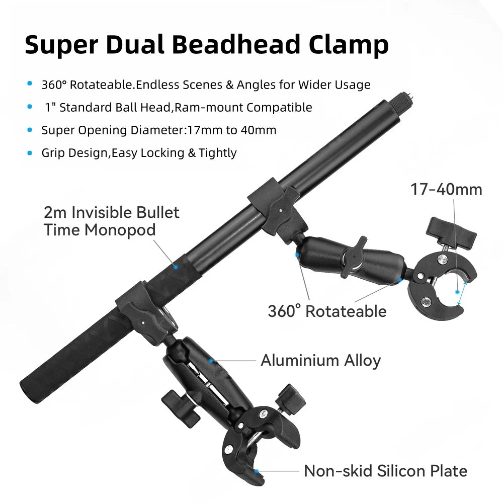 Action Camera Bicycle Motorcycle Handlebar Mount Selfie Stick Bracket