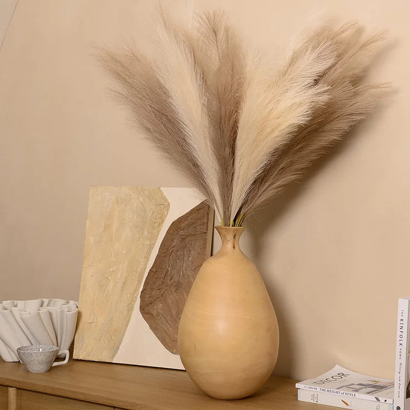 100cm Artificial Pampas Grass Fluffy Fake Reed Flowers 1pc Home Bedroom Party Decoration Wedding Decor Accessories Faux Flowers