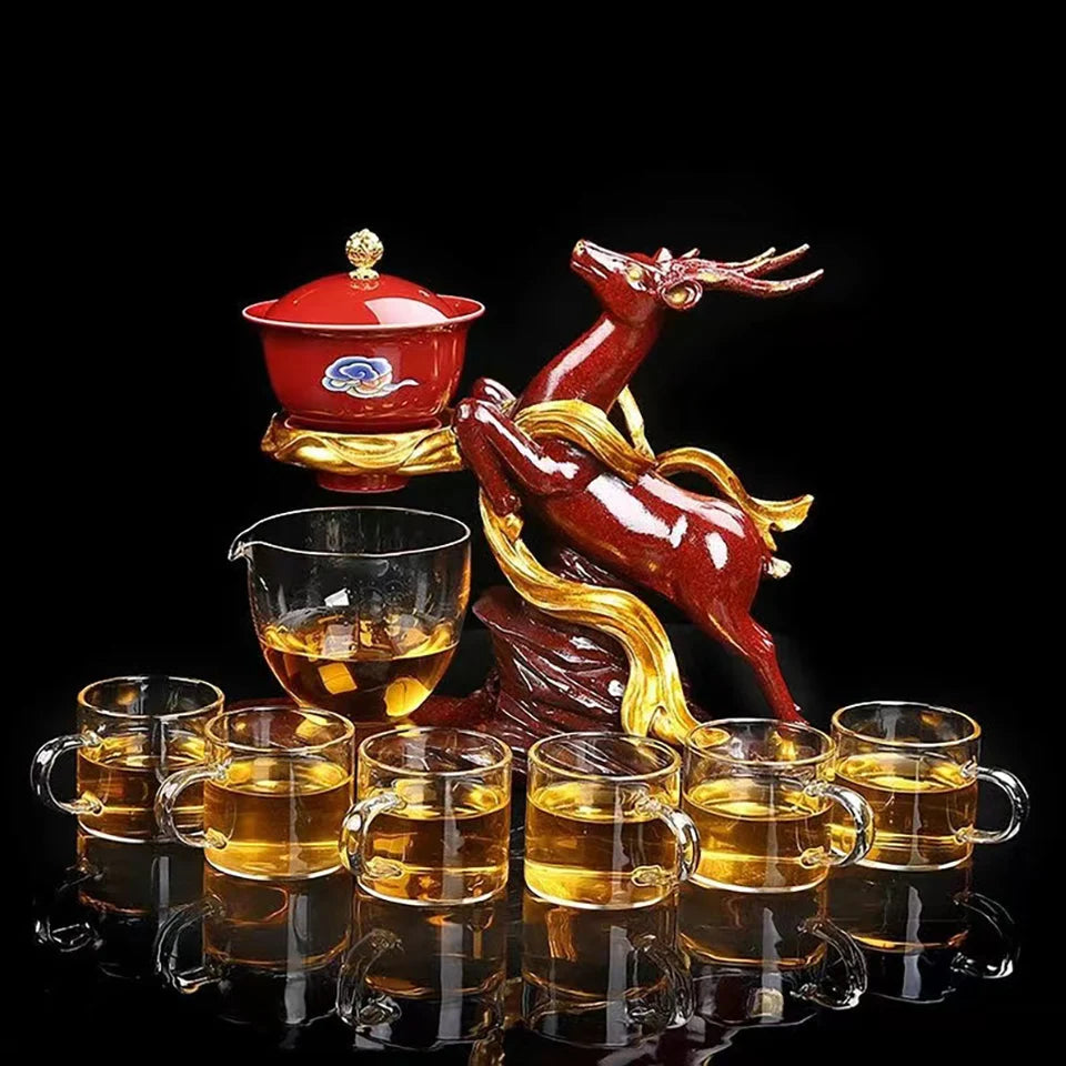 Deer Ceramics Teapot Creative Handmade Chinese Teapot Water Diversion Rotating Suction Kung Fu Tea Drinking