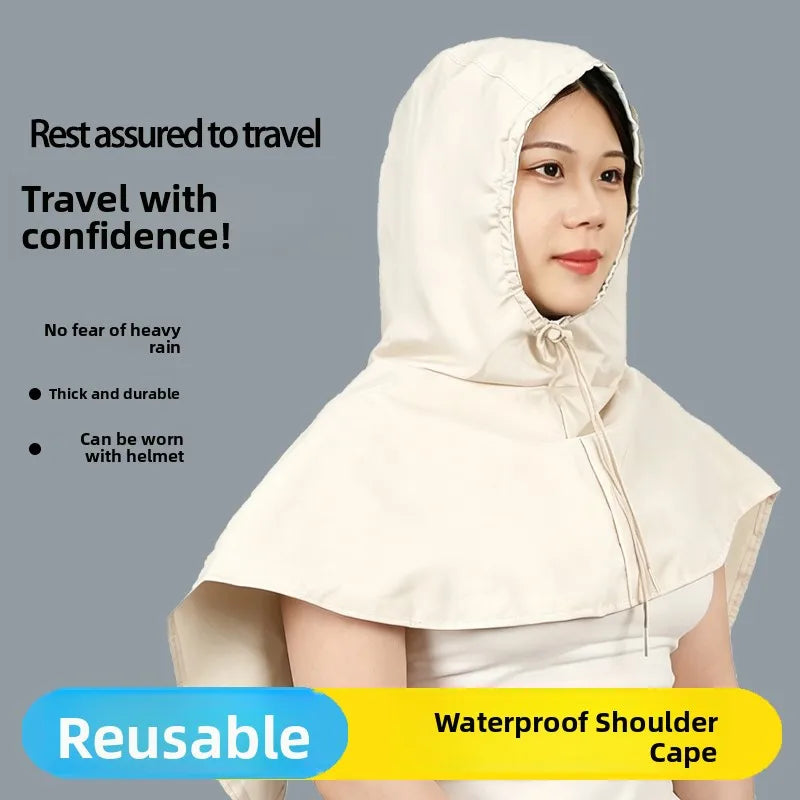 Waterproof Cycling Rain Poncho with Drawstring Hood for Outdoor Work