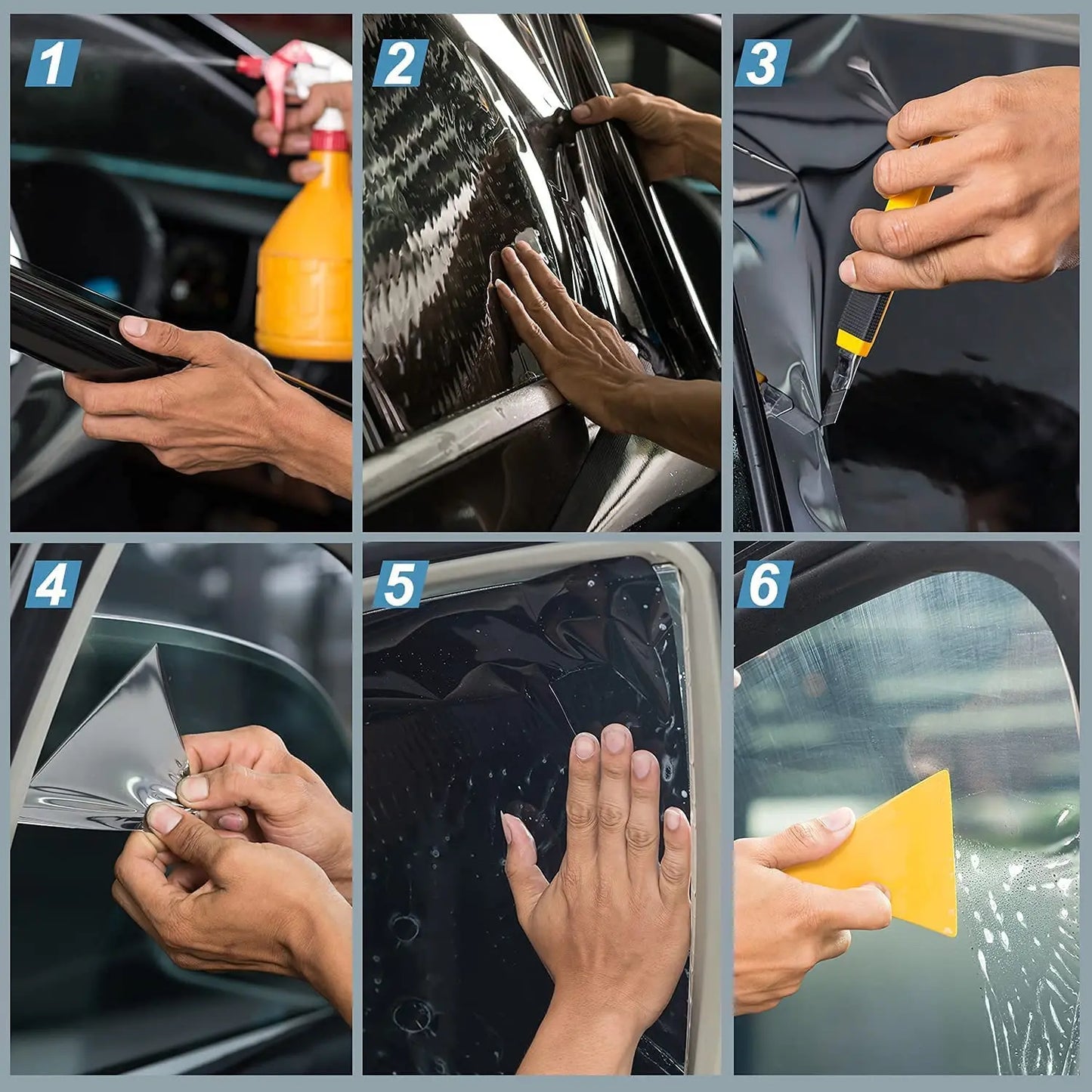Window Tint Film for Cars Window Privacy Film Heat UV Block Scratch Resistant Blackout Auto Car Windshield Sun Shade Film