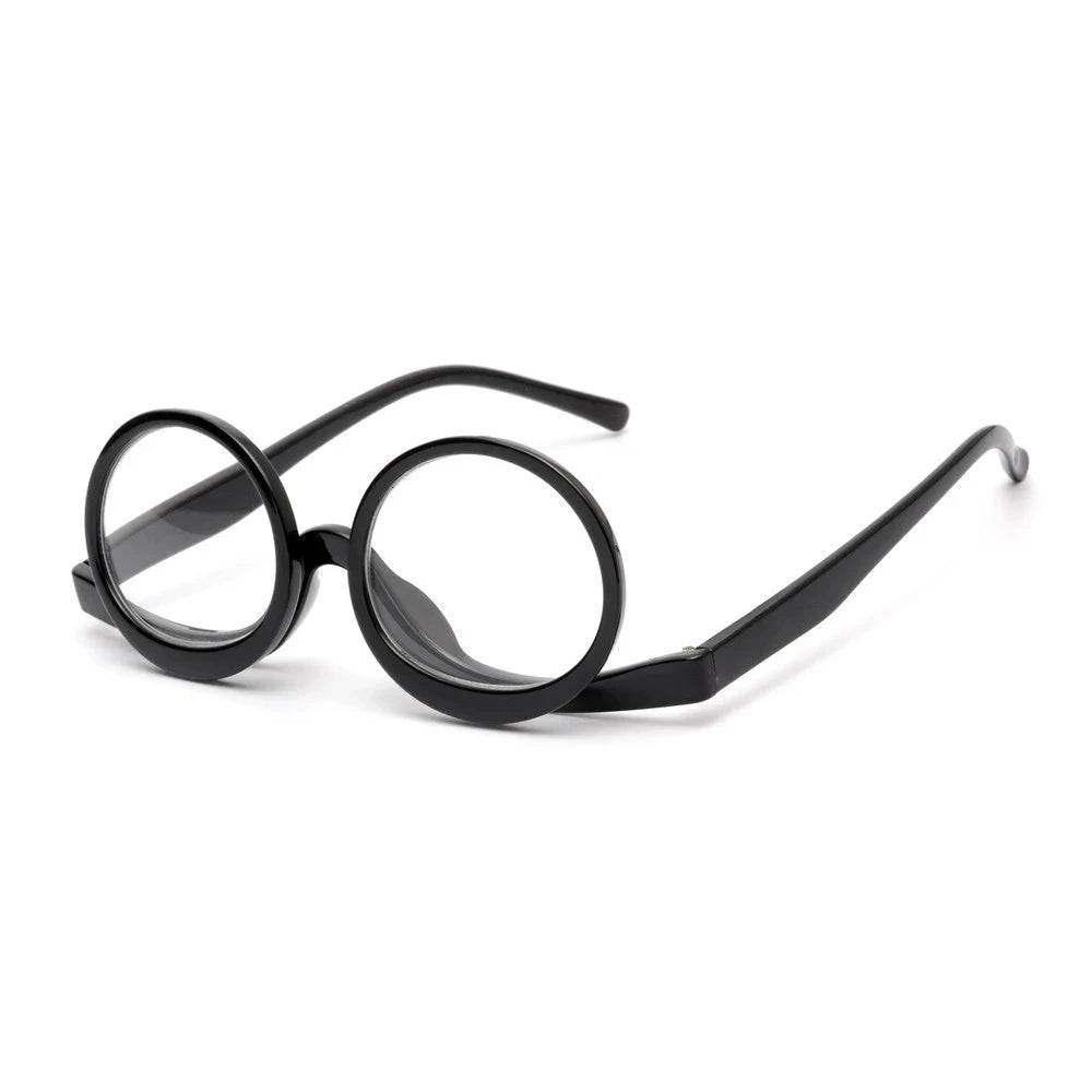 Round Makeup Reading Glasses Magnifying Flip Down Cosmetic Readers Folding Makeup Glasses Cosmetic