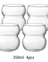 1/2/4pcs Wave Shape Glass Cup Tumbler Beverage Beer Glasses Heat-resistant Clear Drinking Glasses For Juice Coffee Cocktail