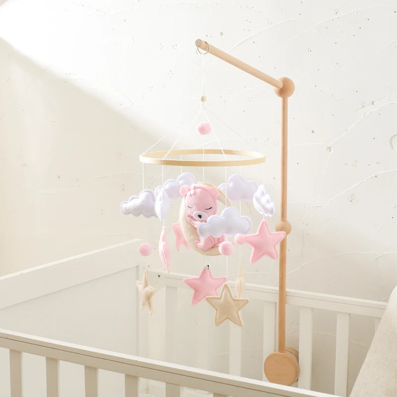 Baby Rattle Toy 0-12 Months Wooden Mobile On The Bed Newborn Music Box Bed Bell Hanging Toys Holder Bracket Infant Crib Boy Toys