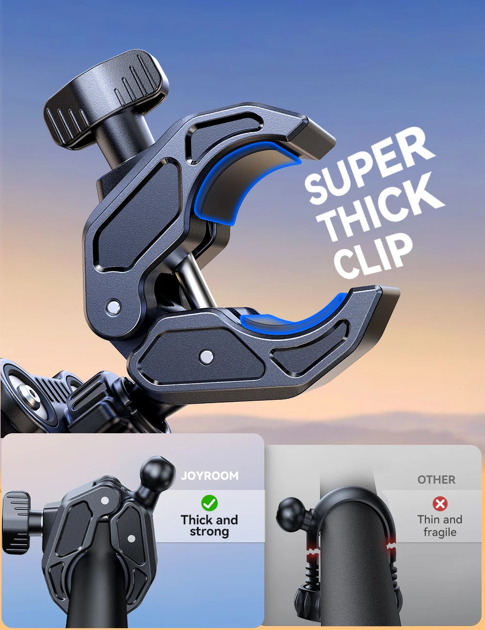 Shockproof Bike Phone Holder Half Enclosure 360° View Motorcycle Phone Mount Bicycle Cell Phone Holder For 4.7-7" Phones