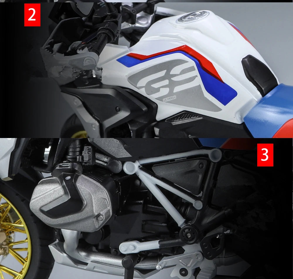 Diecast R1250 GS Adventure Motorcycle Model 1 to 9 Scale