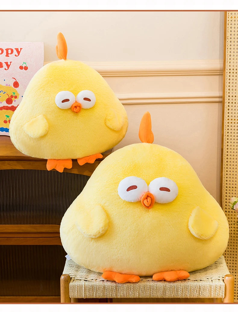 Cute Yellow Chicken Plush Toy Soft Cartoon Pillow