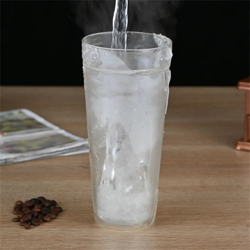 Large Capacity 400/800ml Heat-resistant Double Wall Glass Coffee Mug Espresso Cup American Latte Cappuccino Tea Water Cup