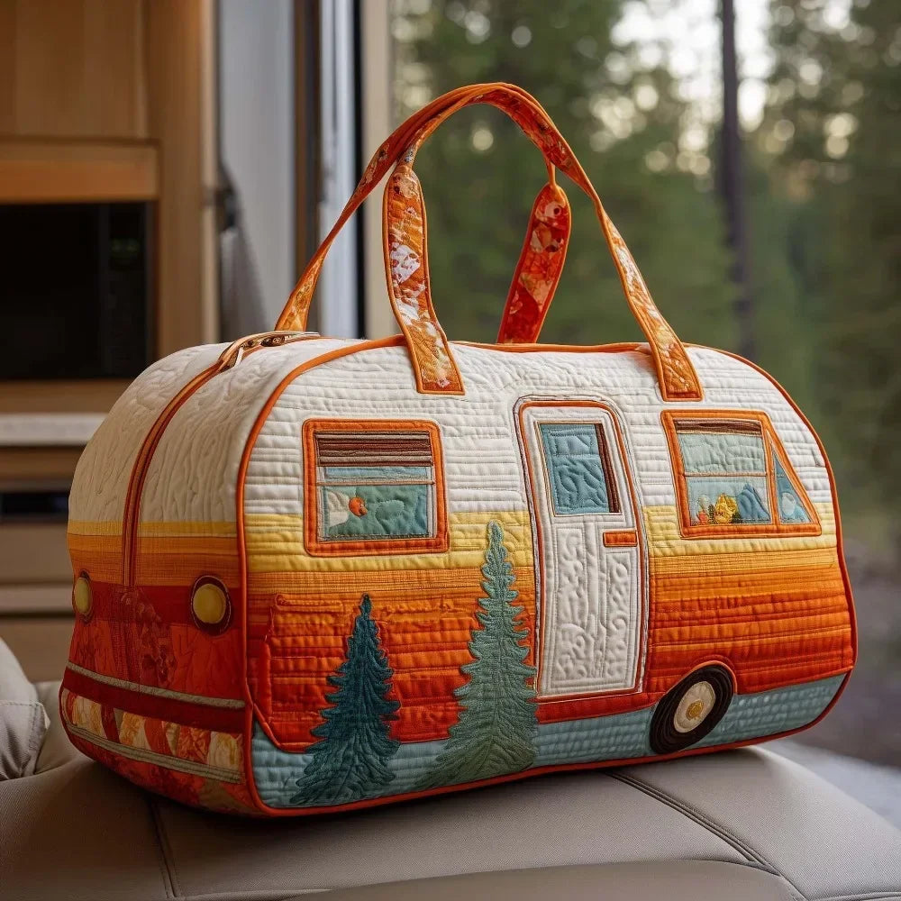 3D Quilted Travel Duffle Bag Large Capacity Overnight Tote