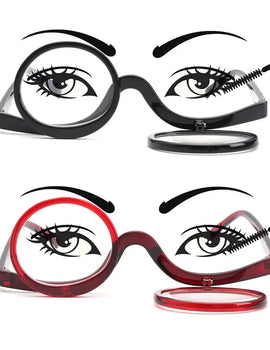 Round Makeup Reading Glasses Magnifying Flip Down Cosmetic Readers Folding Makeup Glasses Cosmetic