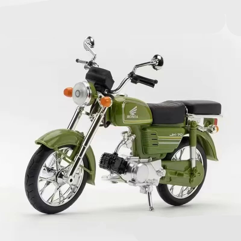 1/10 Scale Honda JiaLing JH-70 Alloy Classic Motorcycle Toys Diecast Simulation Metal Motorcycle Sound and Light Model