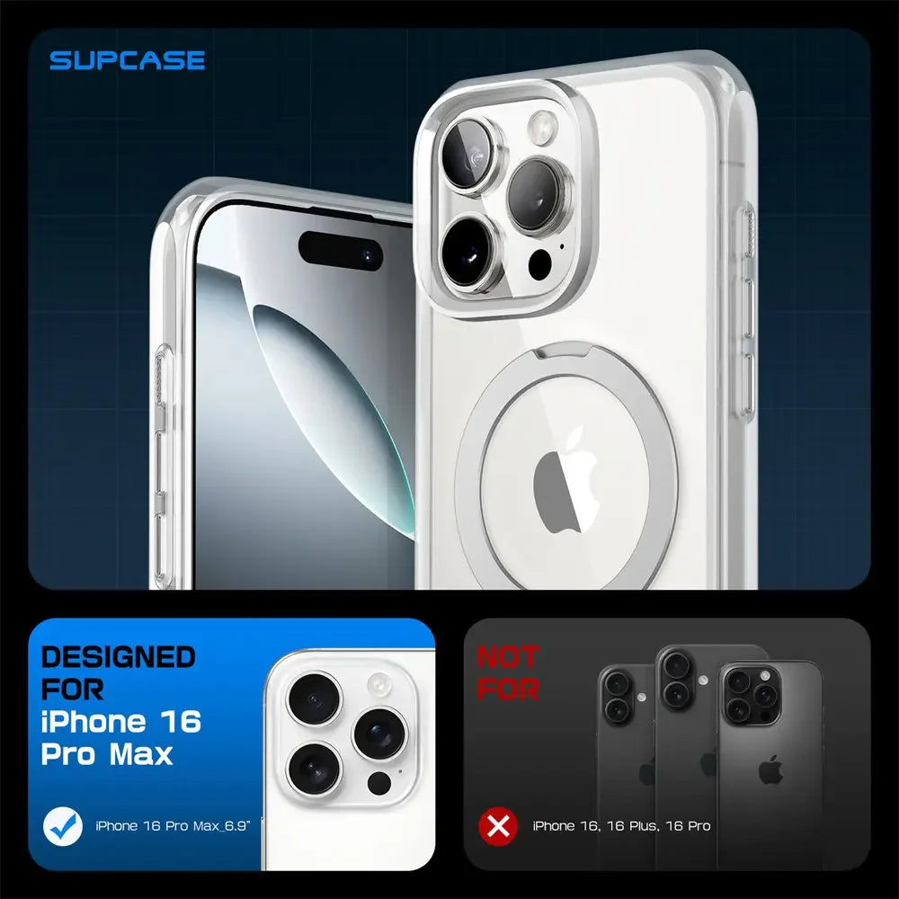 For iPhone 16 Pro Max Case with Camera Control Capture Button UB Mag Stand Series Slim Clear  MagSafe Phone Case