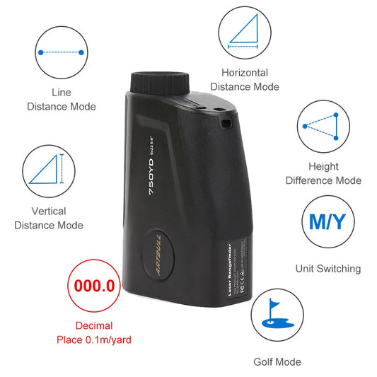 6X Rechargeable Golf Laser Rangefinder 750 Yard With Flag Lock