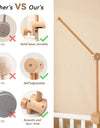 Baby Bed Bell Music Box Hanging Toys Wood Grain 360° Rotary Newborn Infant Crib Mobile Musical Box 0 12 Months Baby Rattles Toys