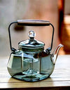 Japanese Square Heat Resistant Glass Teapot Steaming and Boiling Dual-use Lifting Beam Tea Pot Glass Kettle Kung Fu Tea Set