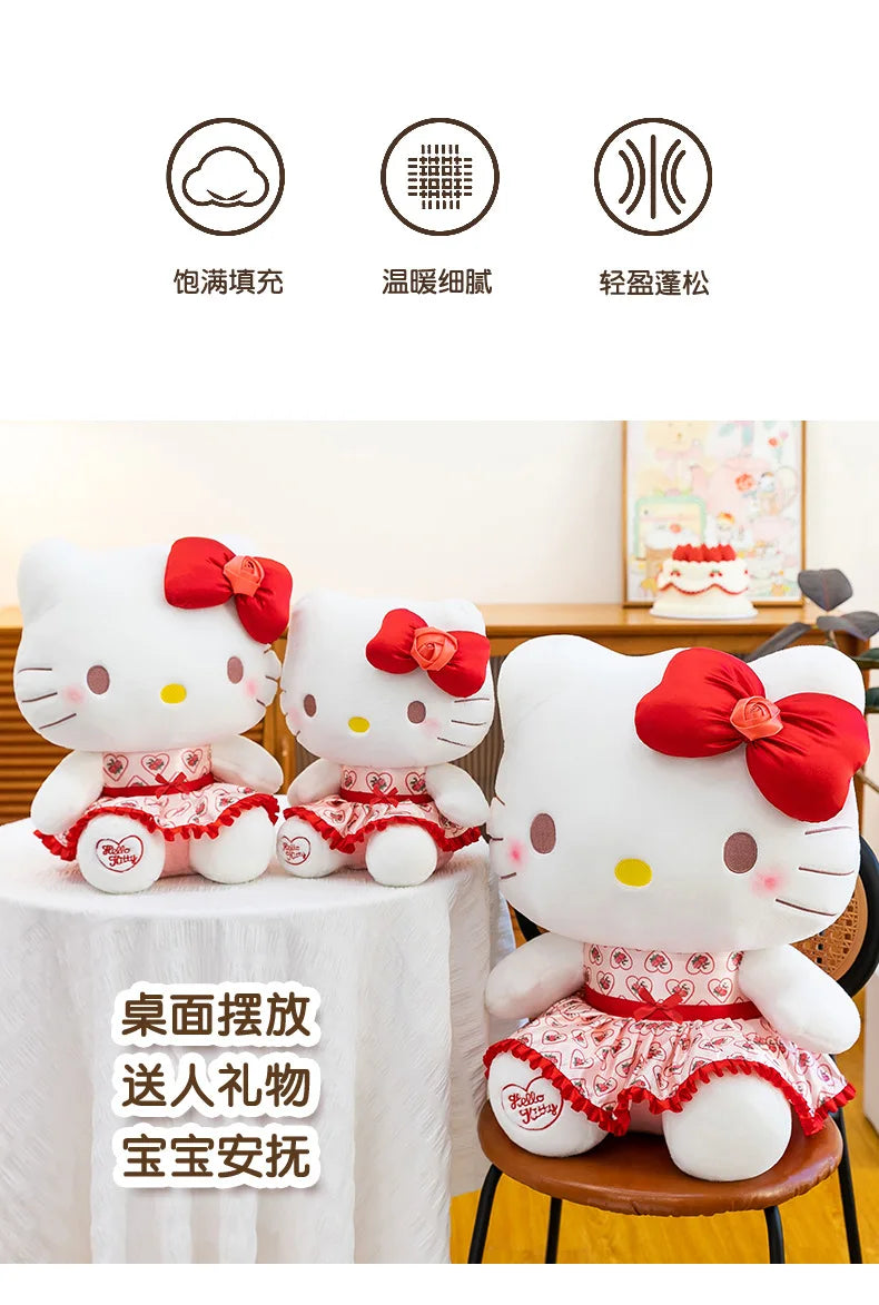 Cute Rose Cat Character Plush Stuffed Doll Toy