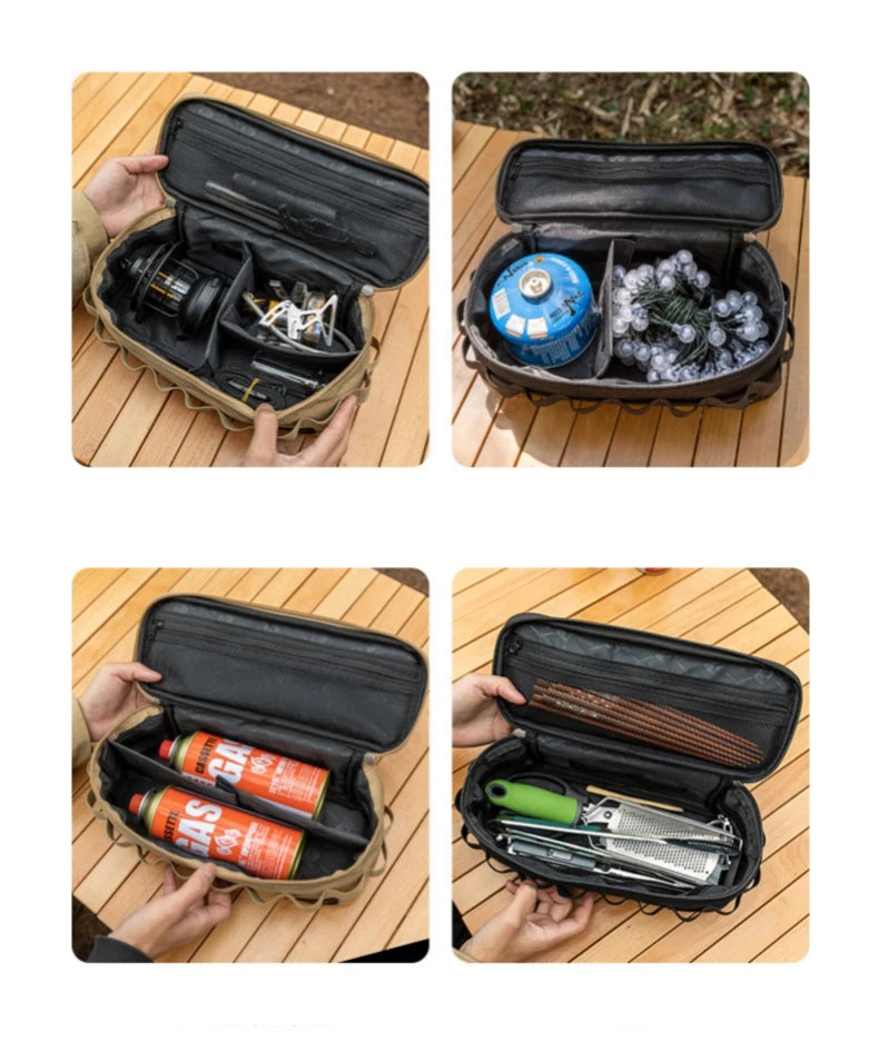 Multifunctional Outdoor Tableware Storage Bag Camping Tableware Gas Tank Portable Anti-Collision Storage Bag Picnic Bag