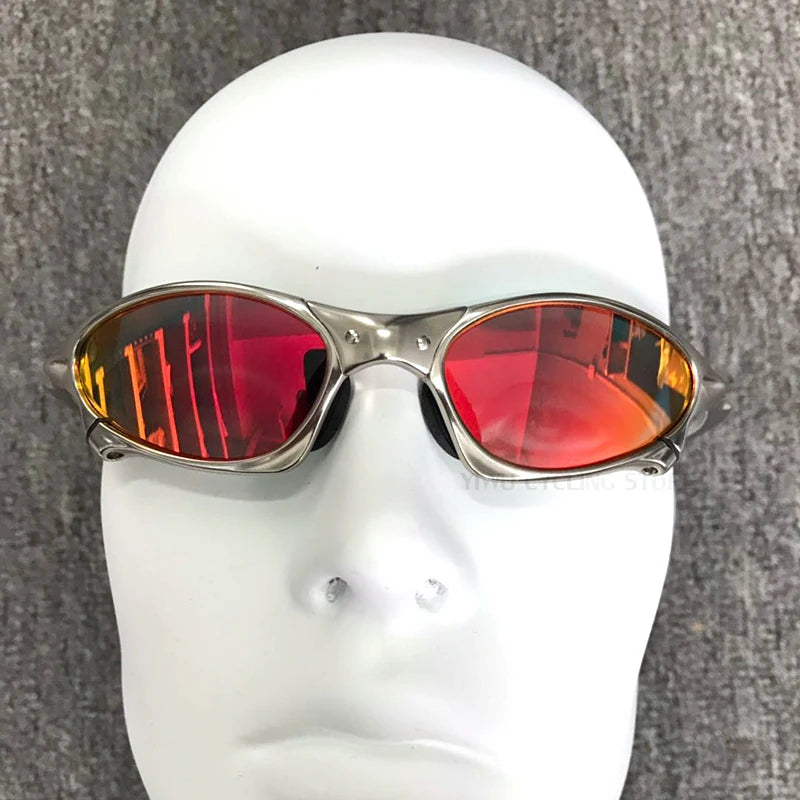 Polarized UV400 Cycling Sunglasses – Silver Metal Frame Fishing Riding Bicycle Eyewear