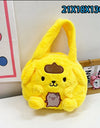 Sanrio Cartoon Plush Shoulder Bags Hello Kitty Kuromi Melody Cute Crossbody Bag Anime Children Handbag