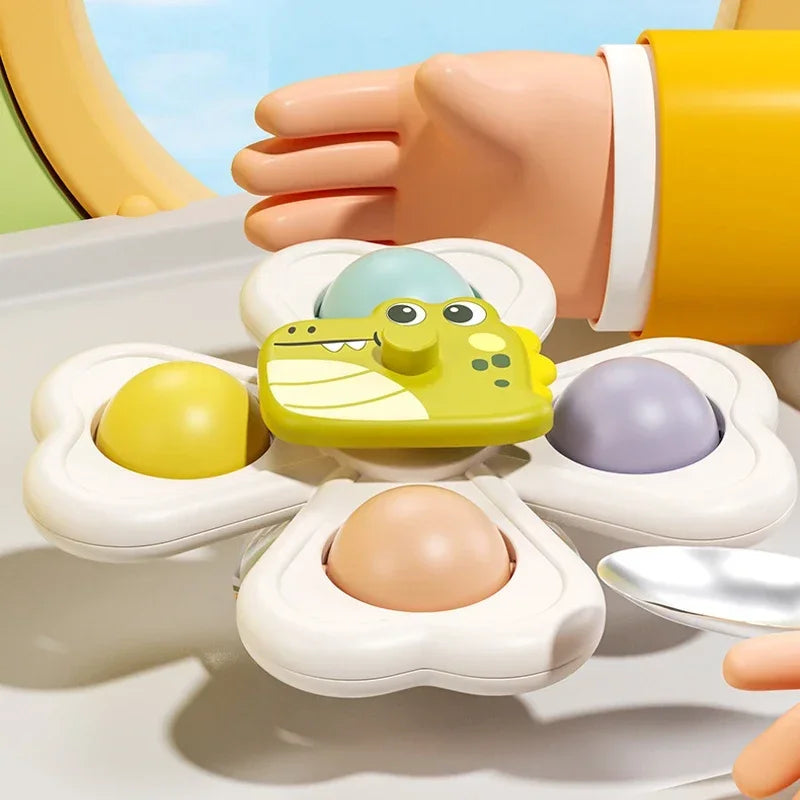 3PCS Suction Cup Rotating Toy for  Hand-eye Coordination Educational Training, Bath & Travel toy, Birthday Christmas Gift