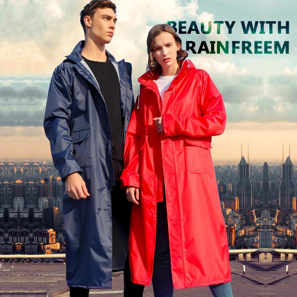 Heavy Duty Waterproof Hooded Rain Poncho for Adults
