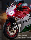 1:9 1199 Panigale H2R Ninja With Spray Alloy Motorcycle Model Toy Vehicle Collection Sound and Light Off Road Autocycle Toys Car