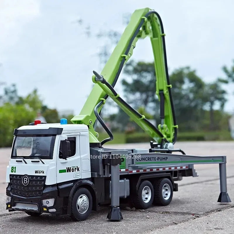 1:24 Scale Watering Cement Dump Trucks Model Garbage Truck Toy Car Sound Light Doors Opened Engineering Vehicles  Gifts