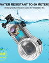 Waterproof Diving Case For Insta360 X5 Sports Camera, 60m Underwater Sealed Waterproof Housing Invisible Transparent Shell