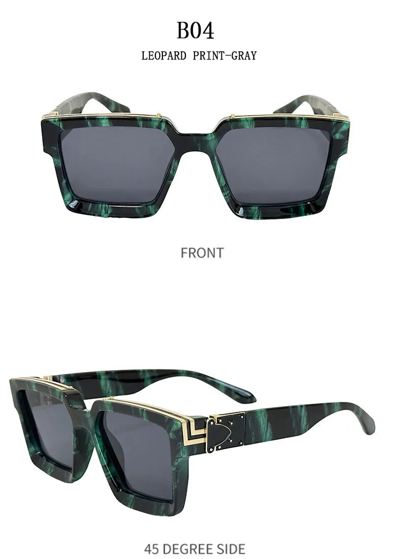 Millionaire Square Sunglasses With UV400 Protection