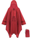 Multifunctional Hooded Rain Poncho for Adult with Pocket Waterproof Portable Unisex Raincoat Jacket for Hiking Camping Emergency