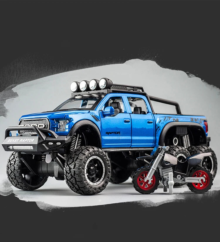 1:28 F150 Off Road Pickup Truck Alloy Diecast Model Car High Simulation Collections Home Trendy Toy Birthday Gift For Friend Boy