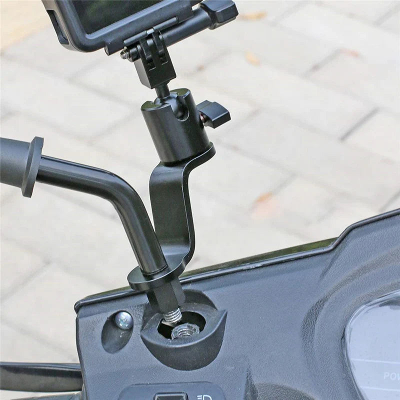 Motorcycle Rearview Mirror Action Camera Mount 360 Degree Adjustable Aluminum Alloy Rotating Bracket for Sports Cameras