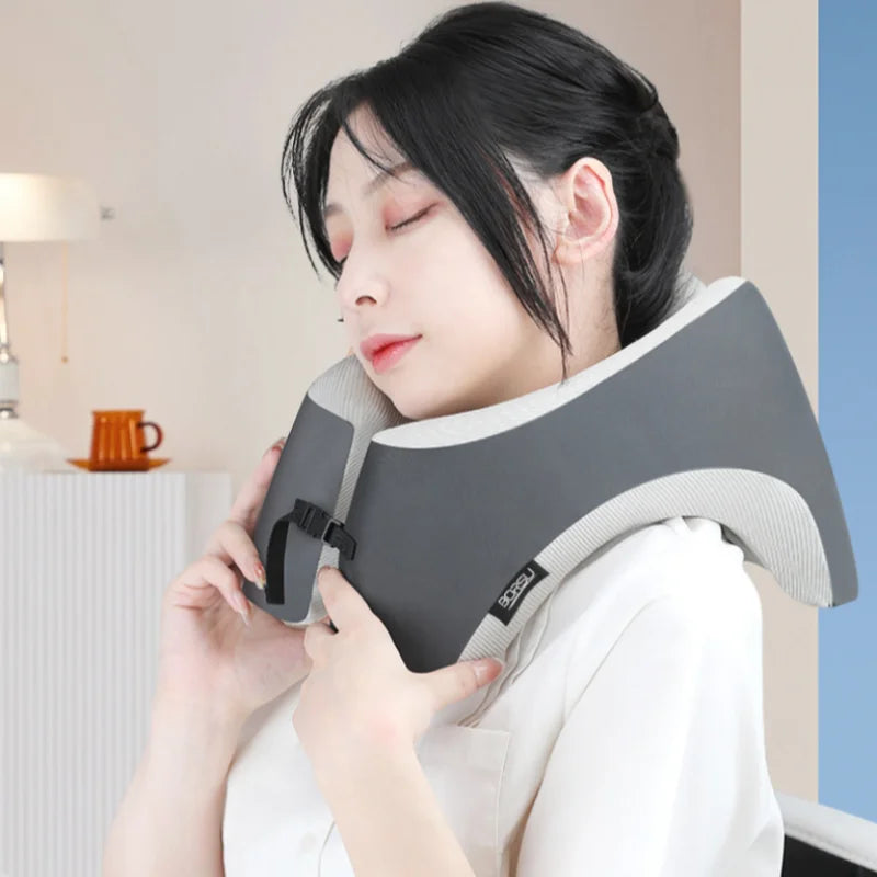 1pc Slow Rebound Travel Pillow U-shaped Headrest Neck Support Pillow Nap Pillow Travel Airplane Pillow Cartoon Memory Foam