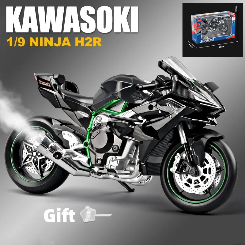 Diecast H2 H2R Sports Motorcycle Model 1 to 9 Scale