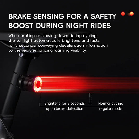 Smart Brake Sensing Bike Taillight IPX6 Waterproof Type-C Synchronized Bicycle Rear Light MTB Road Cycling Tail Light