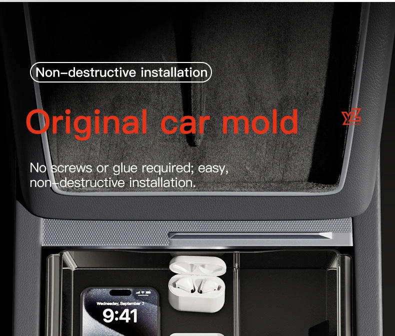 Center Console Storage Organizer Set for Tesla Model 3 Y YL Juniper Highland 2024 2026