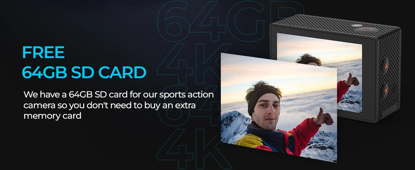 4K WiFi Sports Action Camera Waterproof Helmet Cam with Remote Control