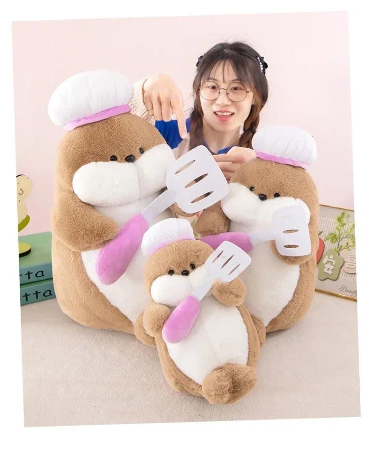 50cm Kawaii Plush Toy Stuffed Doll Anime Chef Seal Cute Large Animal Doll Kids Birthday Gift for Children Plushie Toy