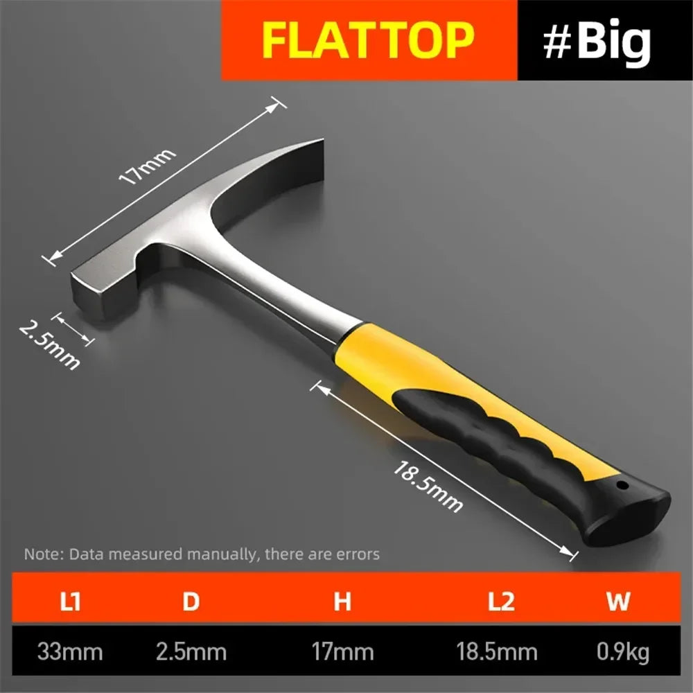 Professional Multifunctional Hand Tool Hammer Camping Hammer High Carbon Steel Geological Hammer Integrated Forging Claw