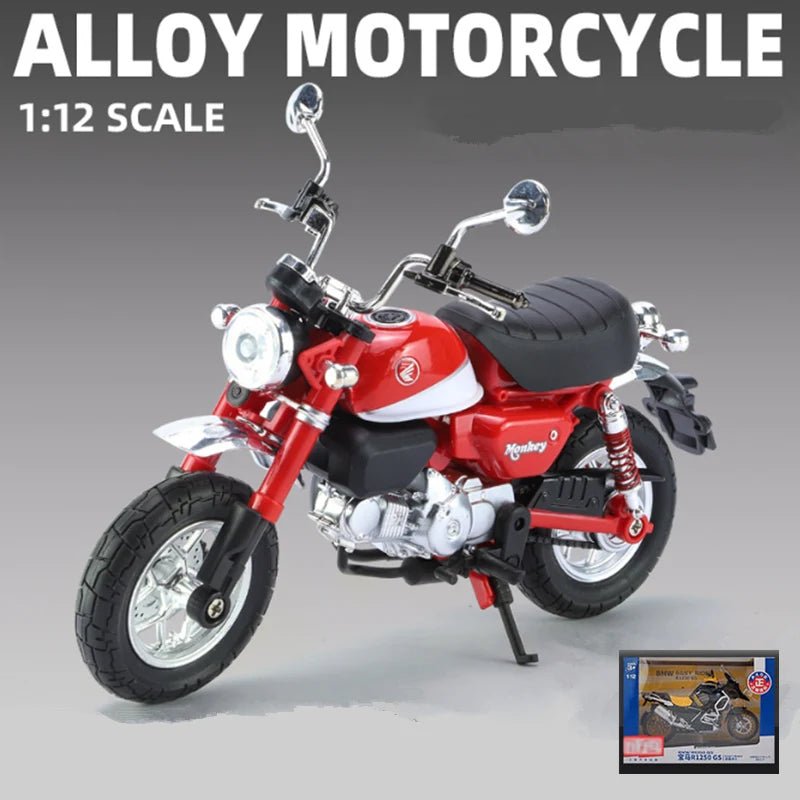 Diecast Honda Monkey 125 Motorcycle Model 1 to 12 Scale