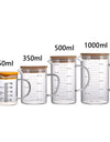 250/350/500/1000ml Glass Measuring Cup With Lid Heat-resistant With Scales Laboratory Beaker Handle Kitchen Measuring Mug