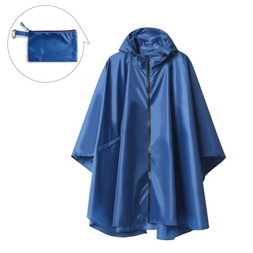 Three in One Waterproof Rain Poncho with Hood and Sleeves for Hiking