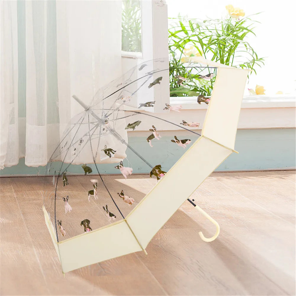 Cute Long Umbrella for Women Windproof Korean Style Transparent Umbrella for Rain Travel Fashion Cat Umbrellas