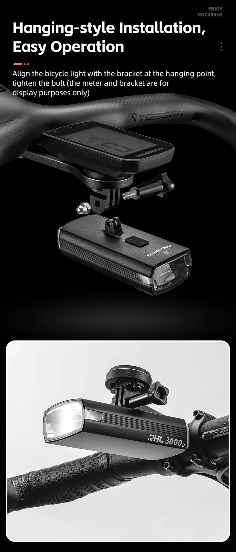 3000LM Bike Light 10000mAH Flashlight High-Low Beam Bicycle Front Light Powerbank Waterproof MTB Road Cycling Headlight