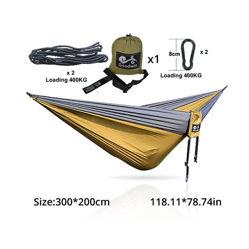 Portable Large Hammock 300x200cm Beach Hanging Bed for Camping Gear outdoor Swings Nylon Parachute Double Person Travel